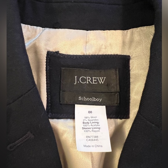 J.CREW Schoolboy Wool Blazer in Navy blue, Size 00 - Picture 3 of 5